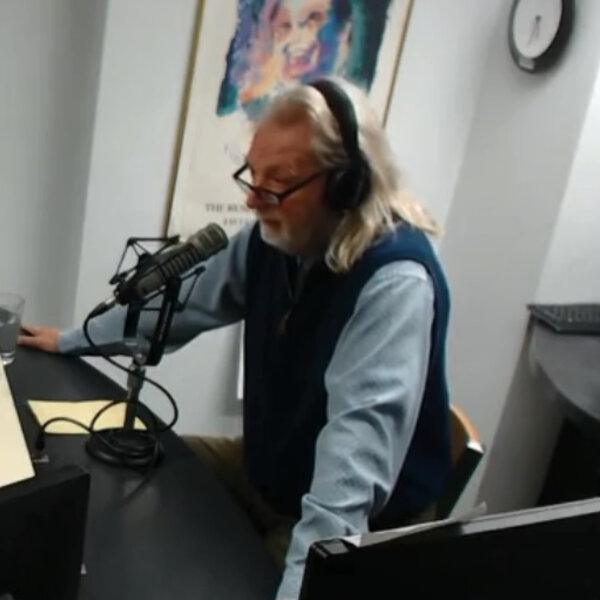 Viterbo professor Keith Knutson in studio talking Trump impeachment